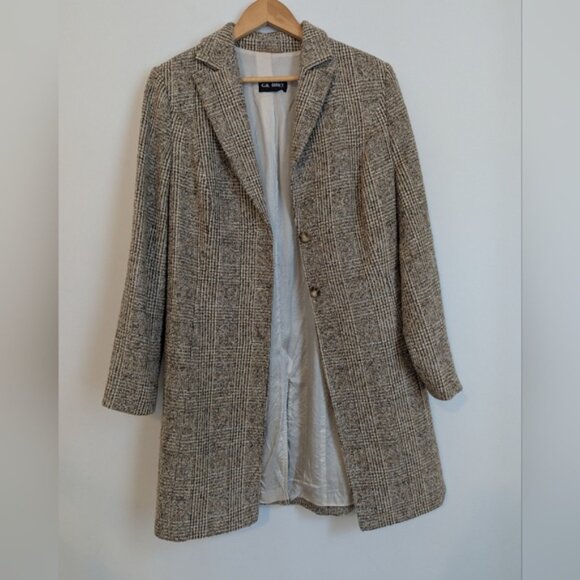 GIL BRET Soft Virgin Wool Long Button Down Trench Pea Coat size 12 - Picture 8 of 8